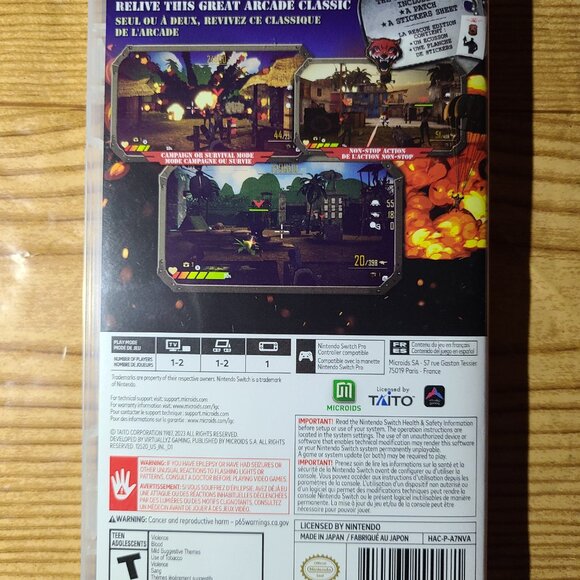 Operation Wolf Returns First Mission Nintendo Switch Game (CIB) - Picture 3 of 3